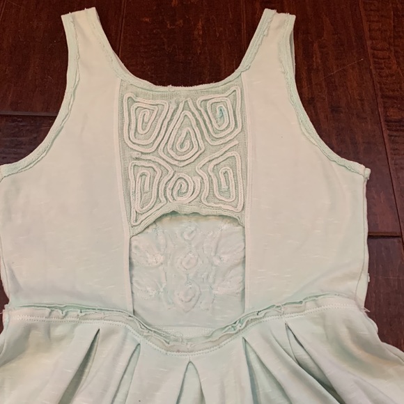 EUC Textured Teal Turquoise Free People Tank Dress M - Picture 6 of 6